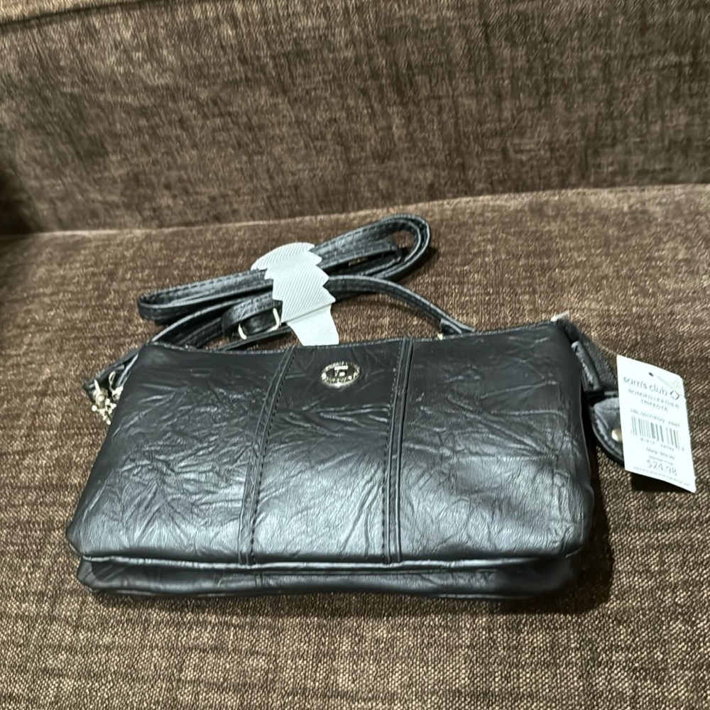NWT Leather Three Section Crossbody Purse